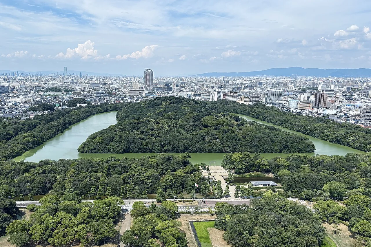 大仙陵古墳(気球からの眺め)